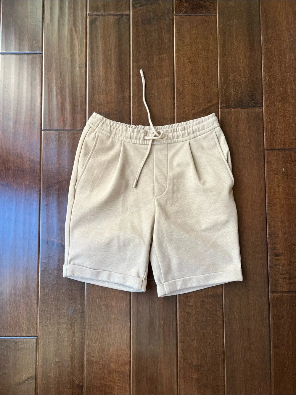 Zara Men's Drawstring Shorts - Cream